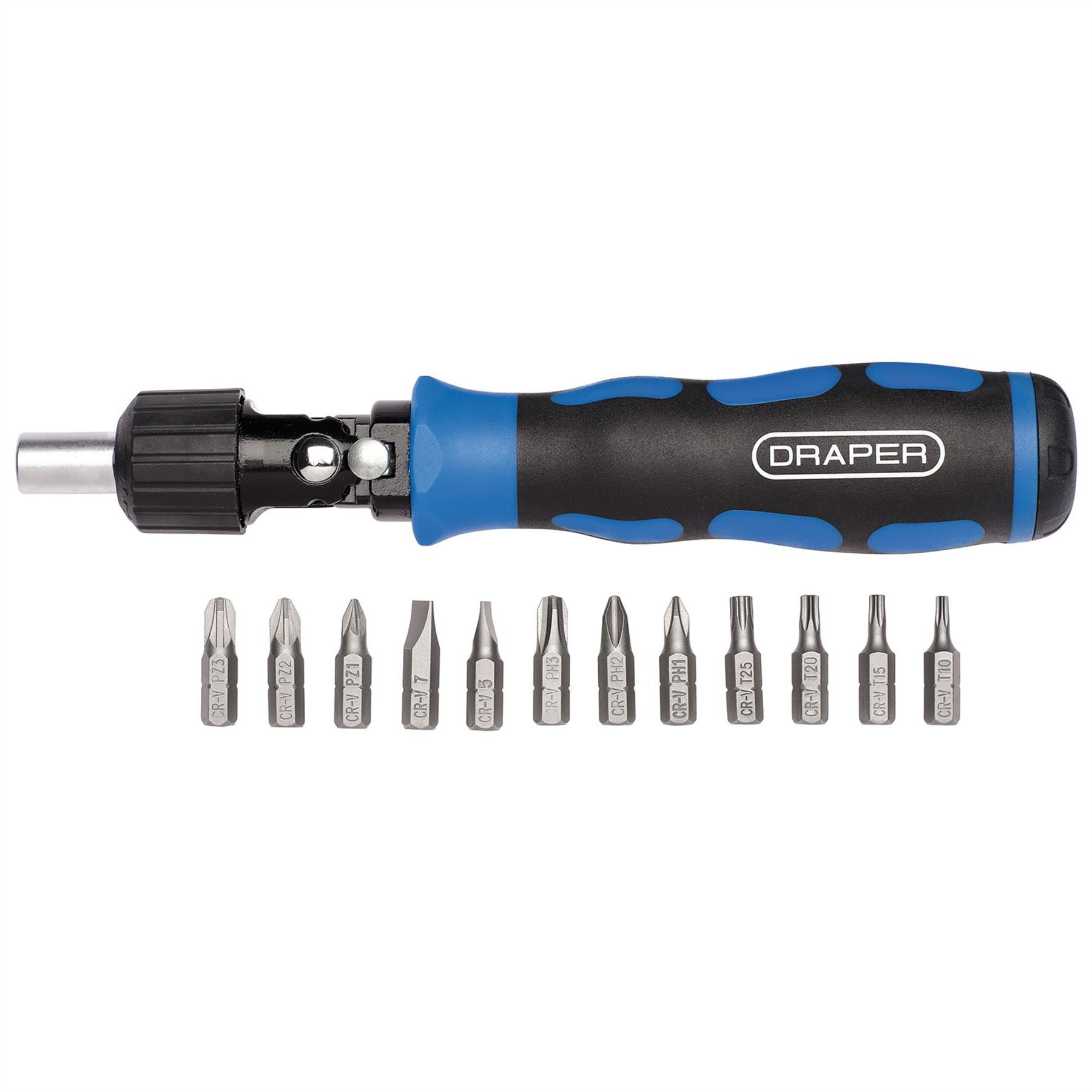 Draper 38124 Ratchet Screwdriver and Bit Set 13 Piece Draper