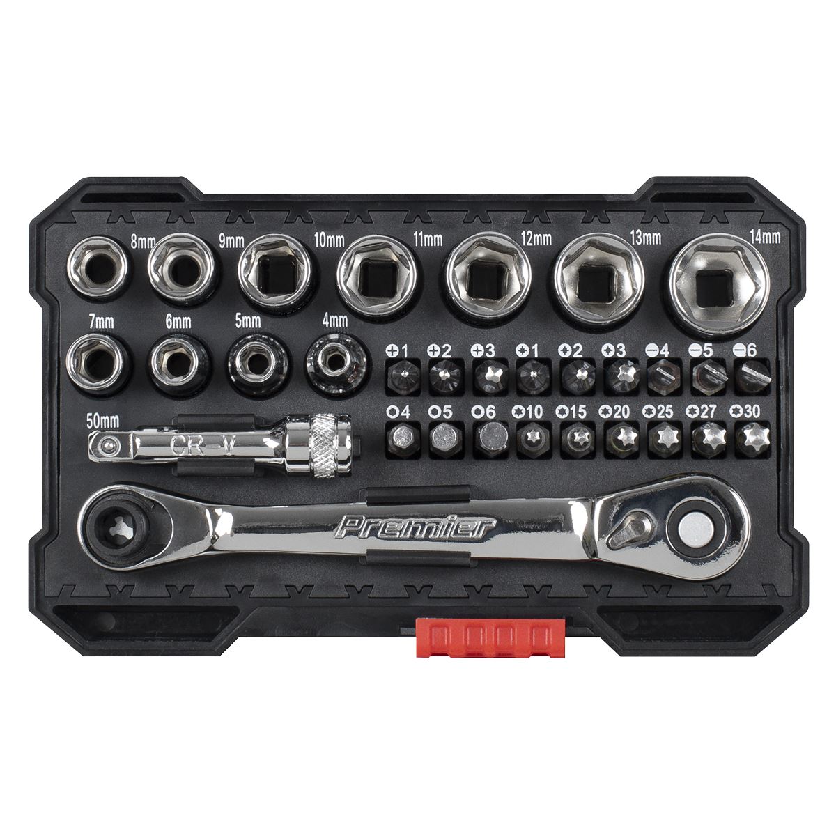 Sealey AK2111 Socket & Bit Set 1/4"Sq Drive Colour-Coded 31pc Sealey