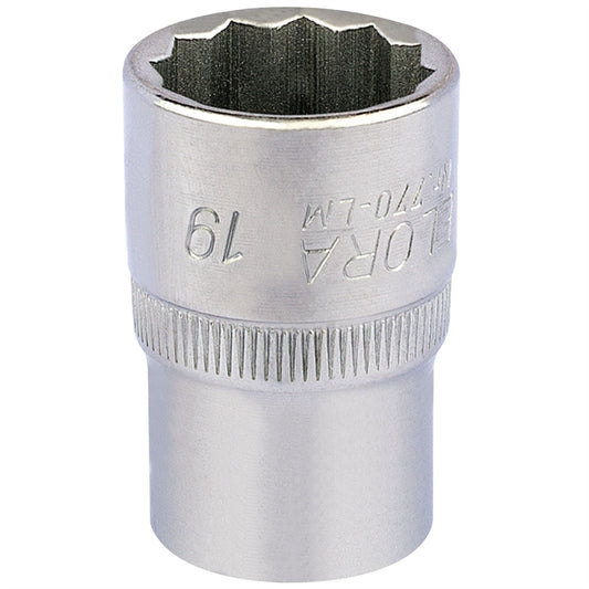 Elora 24640 Bi-Hexagon Socket 1/2" Sq. Dr. 19mm Elora