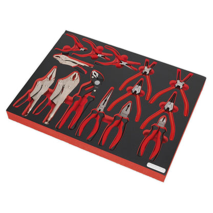 Sealey TBTP05 Tool Tray with Pliers Set 14pc Sealey