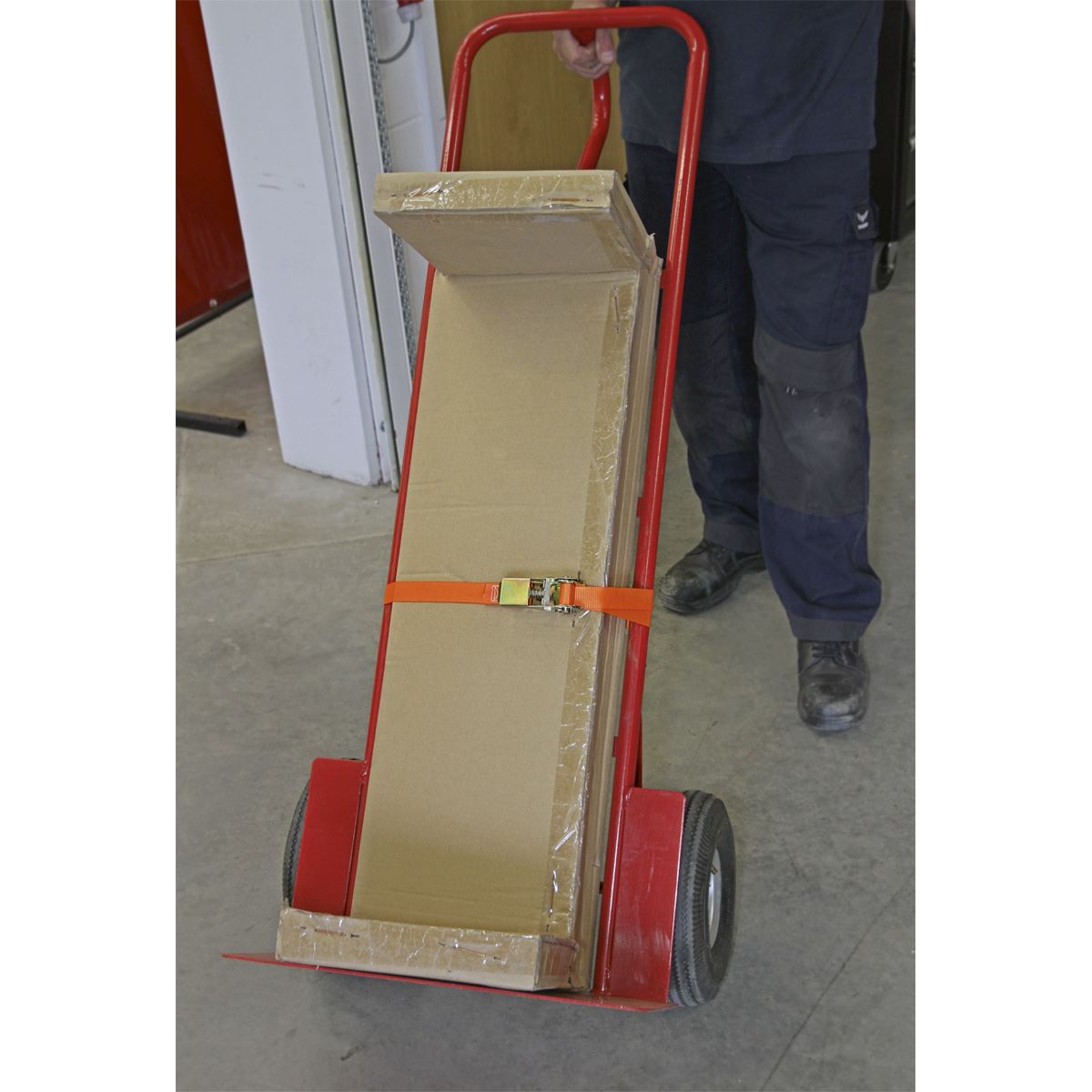 Sealey TD05045E Self-Securing Ratchet Straps 25mm x 4.5m 500kg Breaking Strength - Pair Sealey