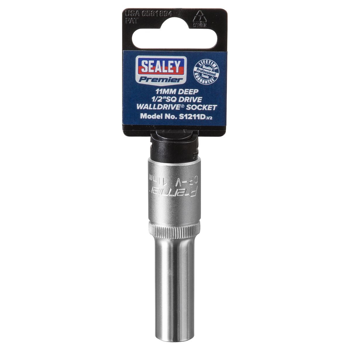 Sealey S1211D WallDrive® Socket 11mm Deep 1/2"Sq Drive Sealey