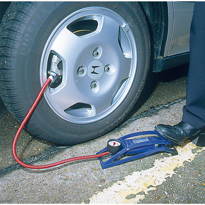 Draper 14172 Single Cylinder Foot Pump with Pressure Gauge Draper