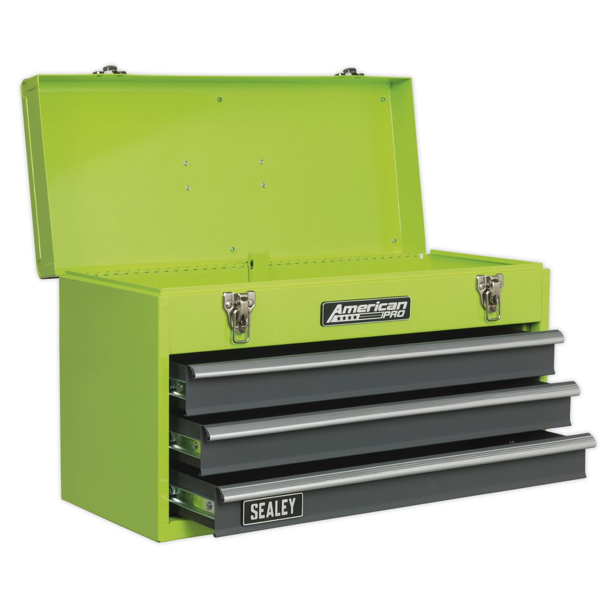 Sealey AP9243BBHV Tool Chest 3 Drawer Portable with Ball-Bearing Slides - Green/Grey Sealey