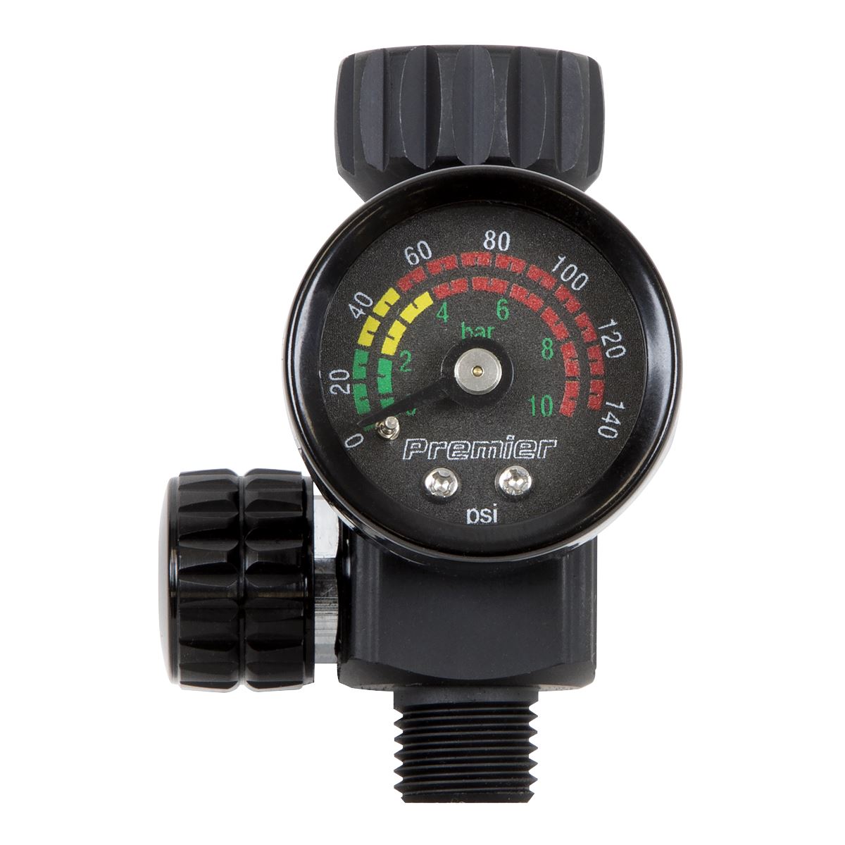 Sealey AR02 On-Gun Air Pressure Regulator/Gauge with Glass Lens Sealey
