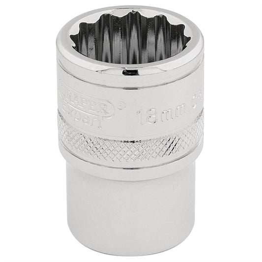 Draper 33202 HI-TORQ® 12 Point Socket 1/2" Sq. Dr. 18mm Draper