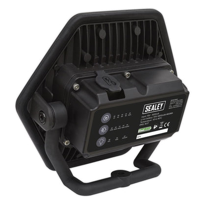 Sealey LED068 Rechargeable Floodlight 20W COB LED Lithium-ion - Colour Match CRI 96 Sealey