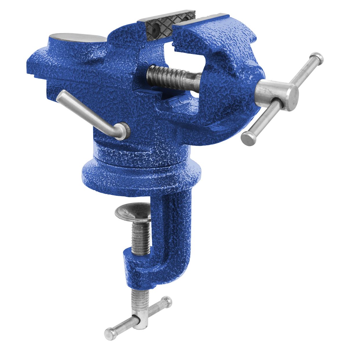 Sealey CV50 50mm Portable Bench & Table Vice with 360° Swivel Base Sealey