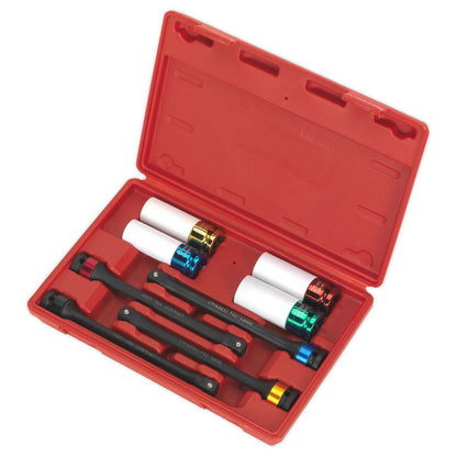 Sealey AK2243 Torque Stick & Aluminium Wheel Impact Socket Set 8pc 1/2"Sq Drive Sealey