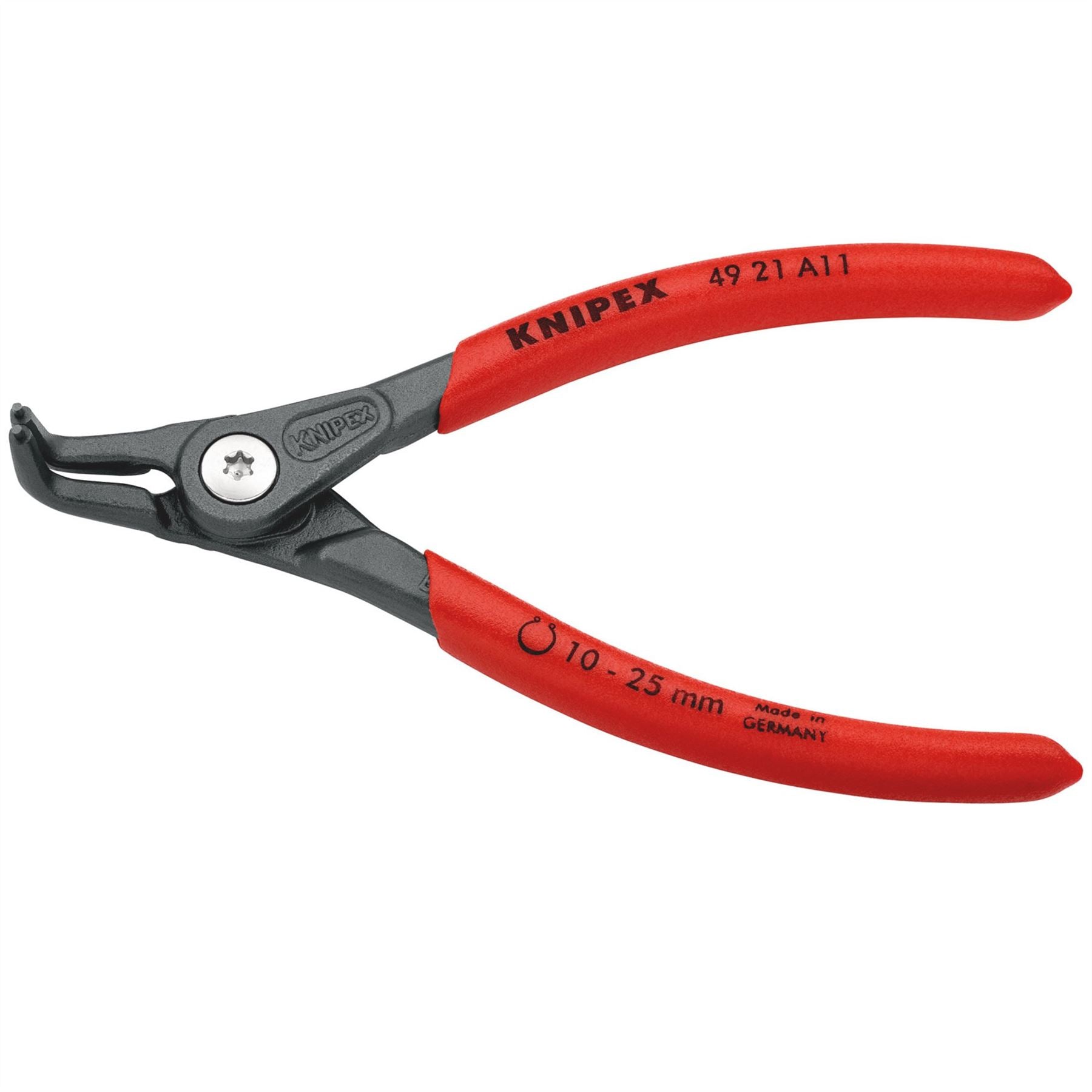 Knipex 75094 49 21 A11 SB Precision Circlip Pliers for external circlips on shafts with non-slip plastic coating grey atramentized 130mm Knipex