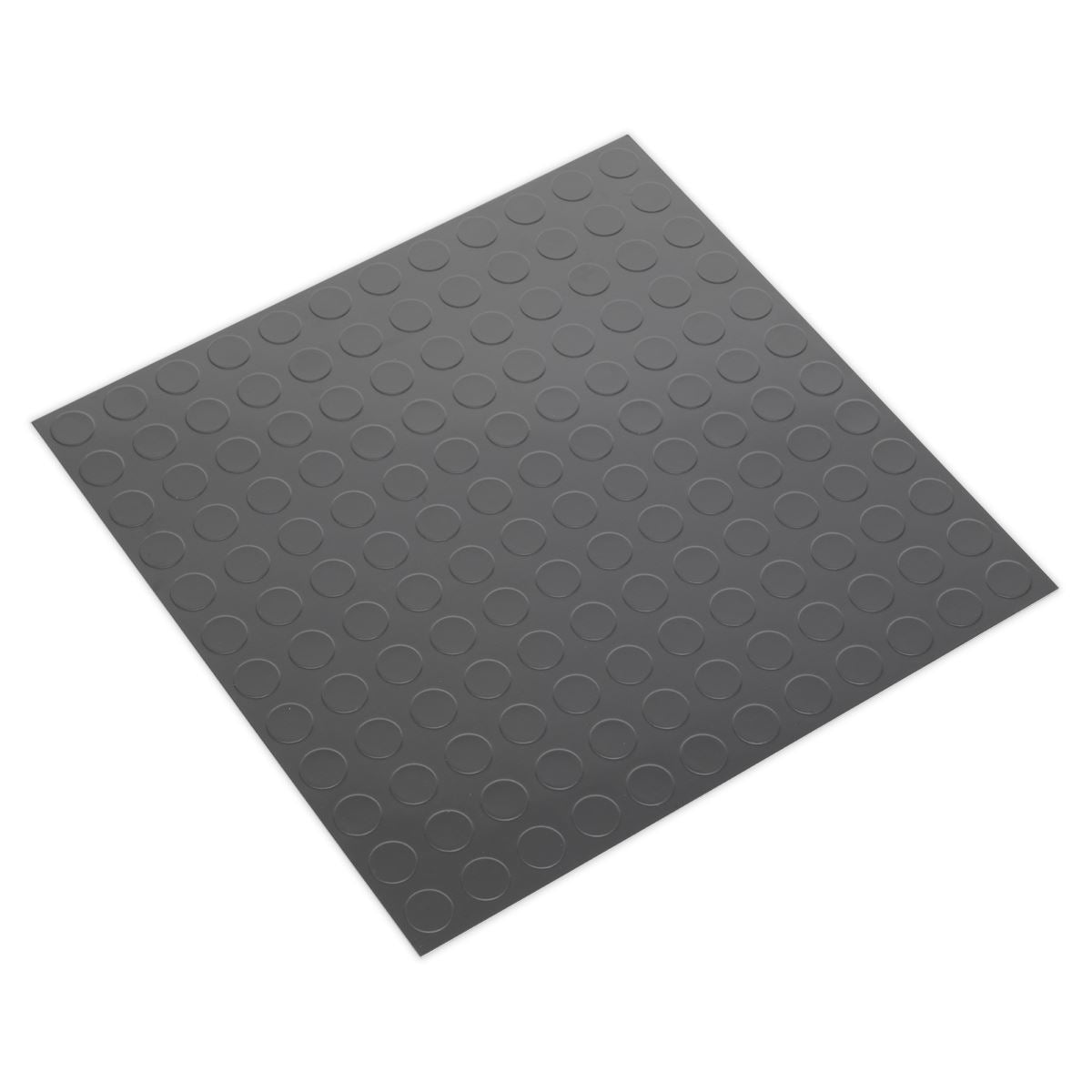 Sealey FT2S Vinyl Floor Tile with Peel & Stick Backing - Silver Coin Pack of 16 Sealey
