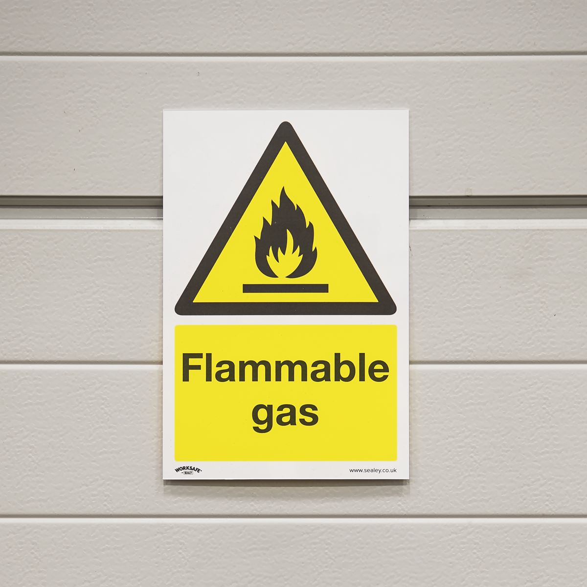 Sealey SS59V1 Warning Safety Sign - Flammable Gas - Self-Adhesive Vinyl Sealey