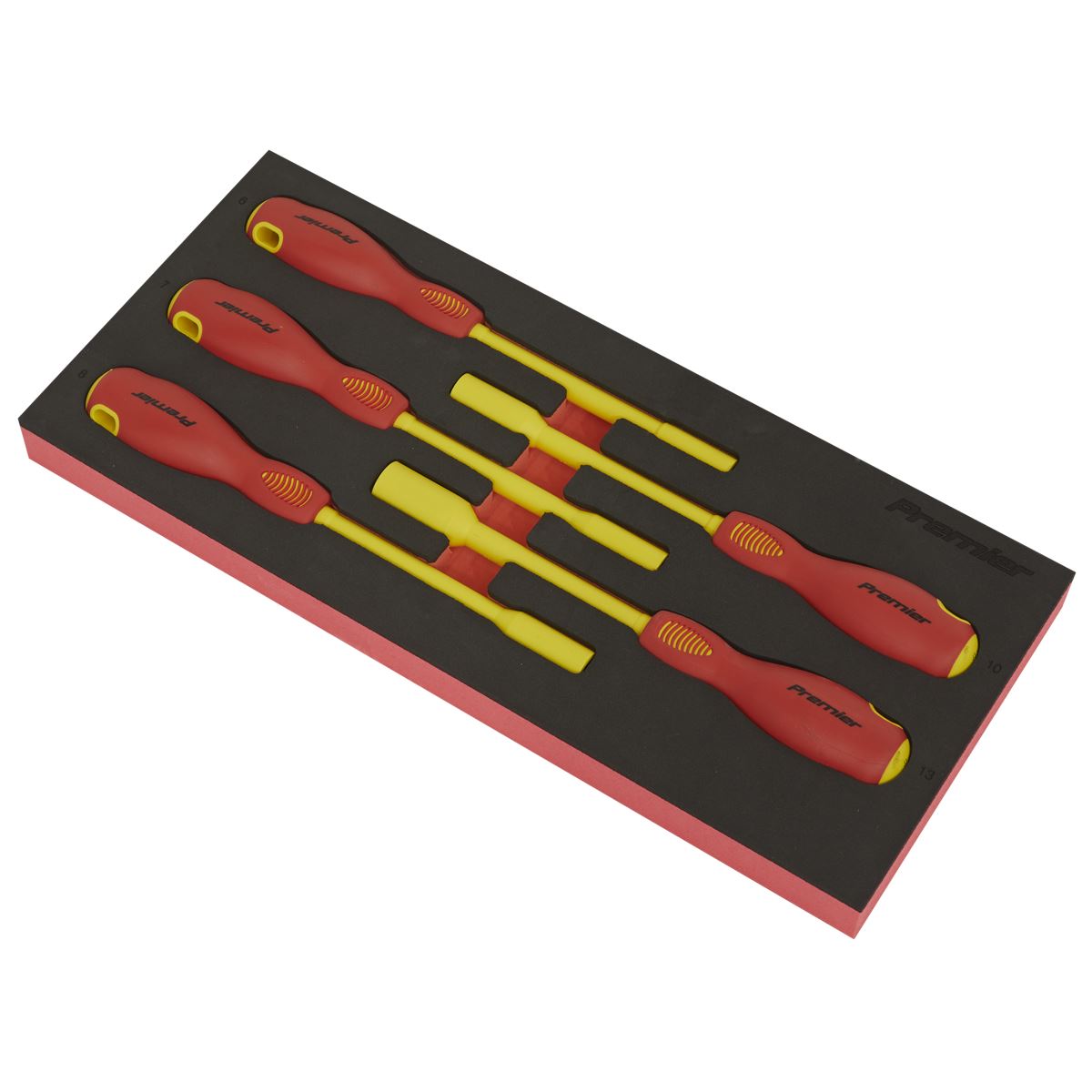 Sealey TBTE08 Insulated Nut Driver Set 5pc with Tool Tray - VDE Approved Sealey