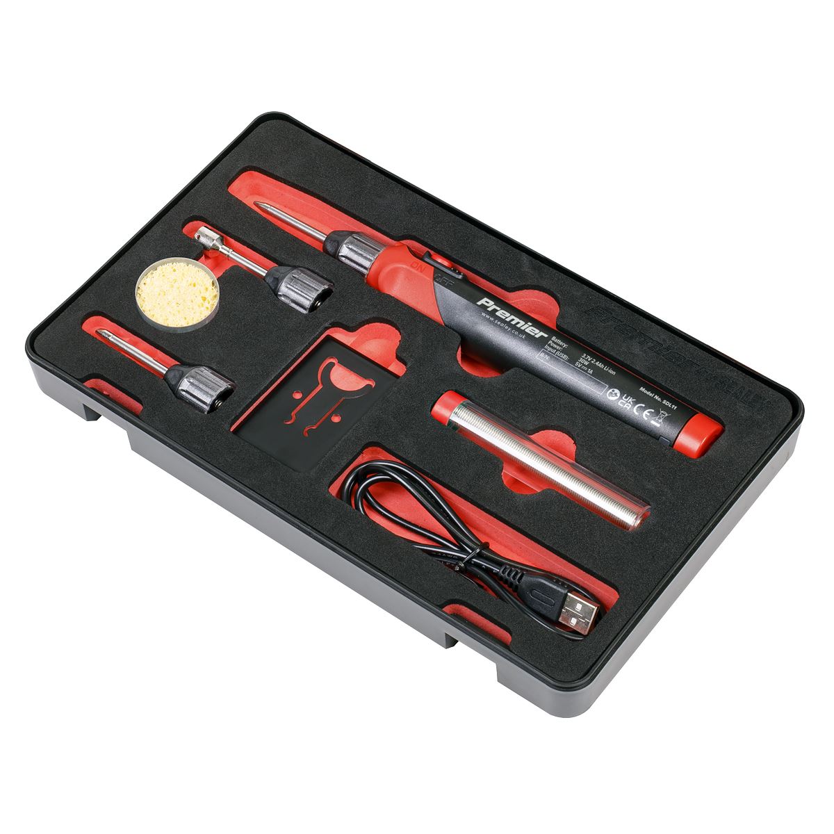 Sealey SDL11 Rechargeable Soldering Iron Kit 30W Sealey