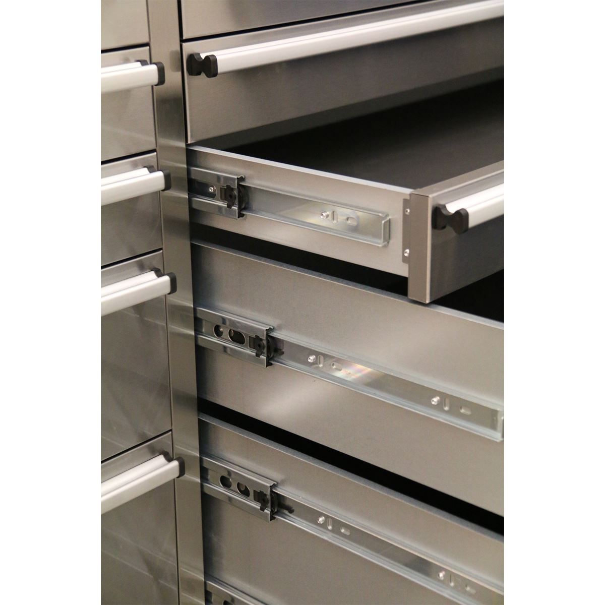 Sealey AP5520SS Mobile Stainless Steel Tool Cabinet 10 Drawer with Backboard & 2 Wall Cupboards Sealey
