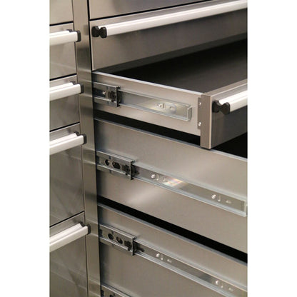 Sealey AP5520SS Mobile Stainless Steel Tool Cabinet 10 Drawer with Backboard & 2 Wall Cupboards Sealey