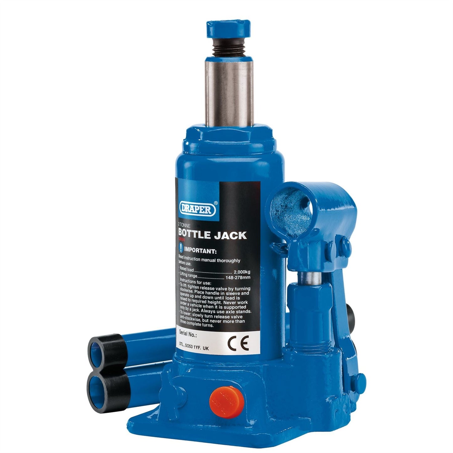 Draper 13064 Hydraulic Bottle Jack 2 Tonne Draper