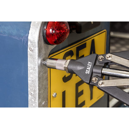 Sealey AK3981 Long-Arm Riveter with Collection Bowl Heavy-Duty Sealey