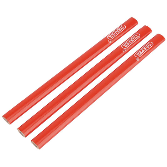 Draper 34180 Carpenters Pencils 174mm Pack of 3 Draper