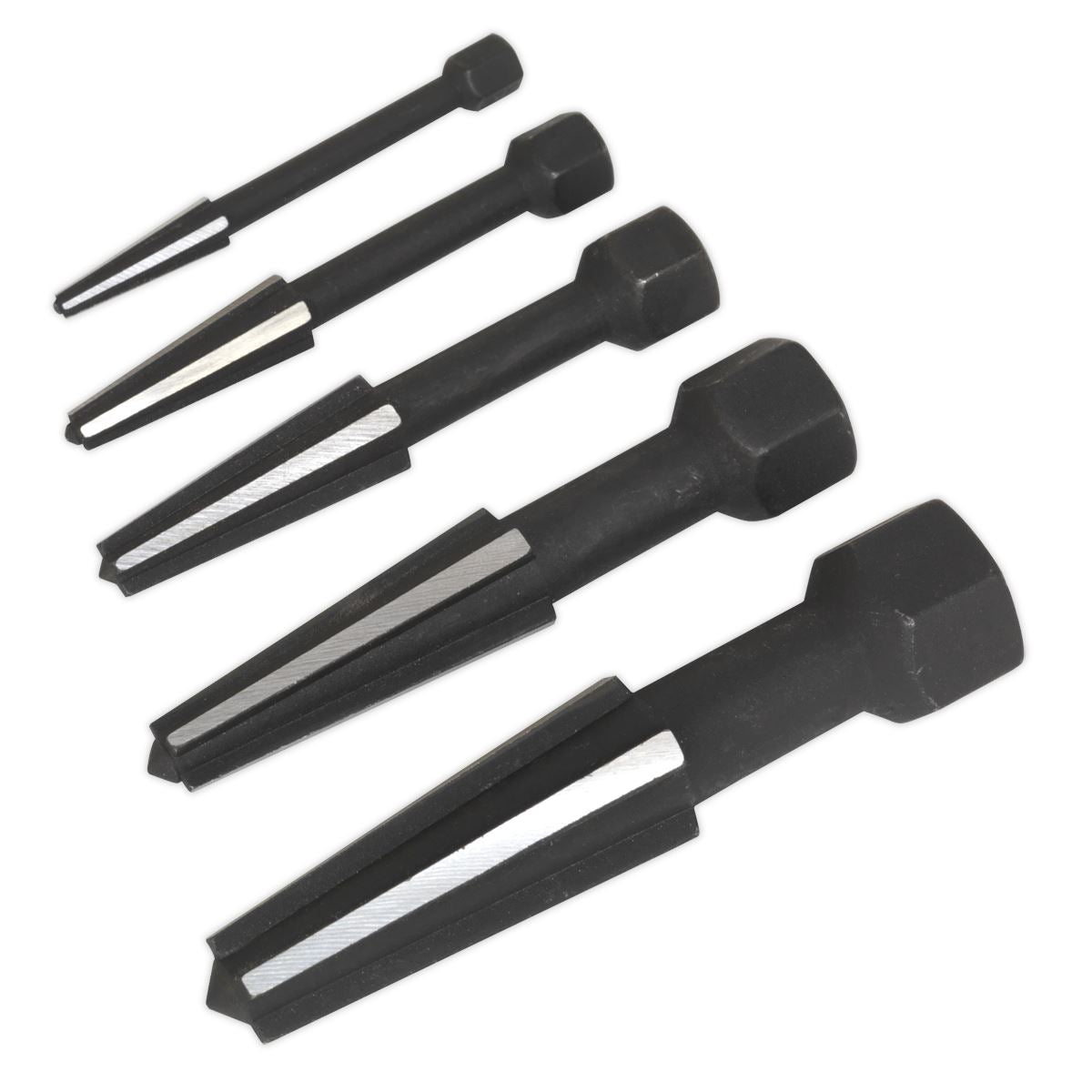 Sealey AK752 Screw Extractor Set 5pc Double Edge Sealey