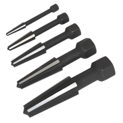 Sealey AK752 Screw Extractor Set 5pc Double Edge Sealey