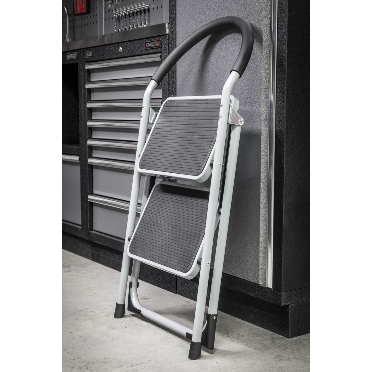 Sealey ASL2 Step Stool 2-Tread 150kg Capacity EN14183 Sealey