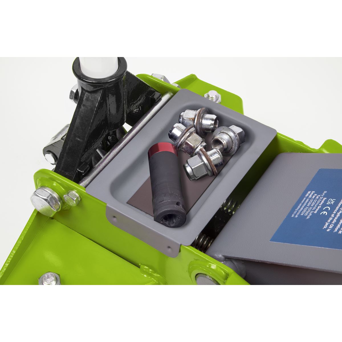 Sealey 2001LEHV Low Profile Rocket Lift Trolley Jack 2.25 Tonne - Green Sealey