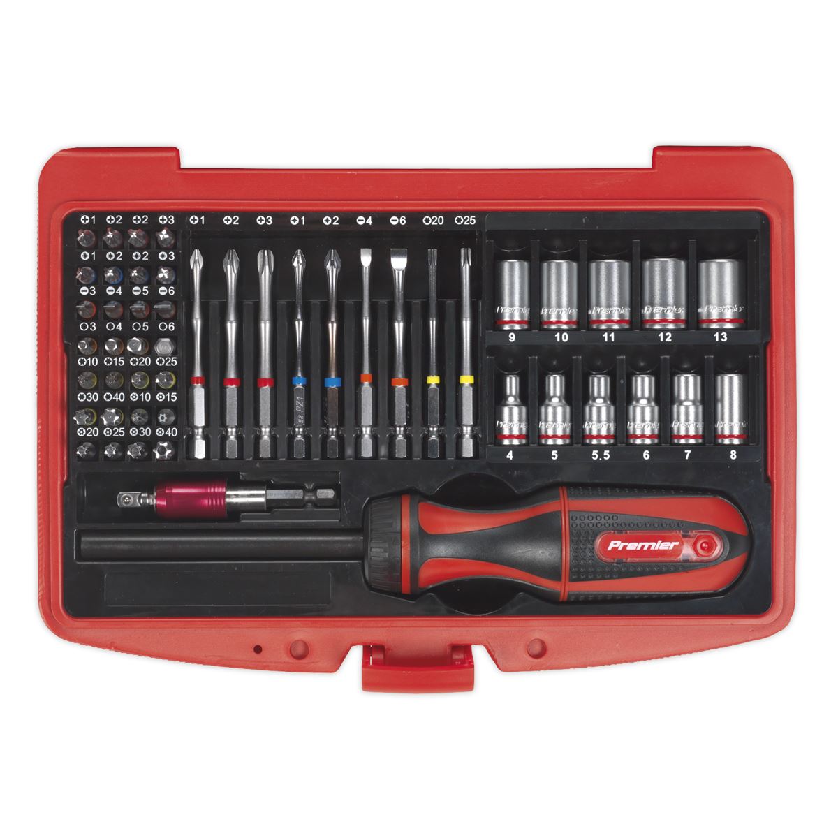 Sealey AK64903 Fine Tooth Ratchet Screwdriver & Accessory Set 51pc Sealey