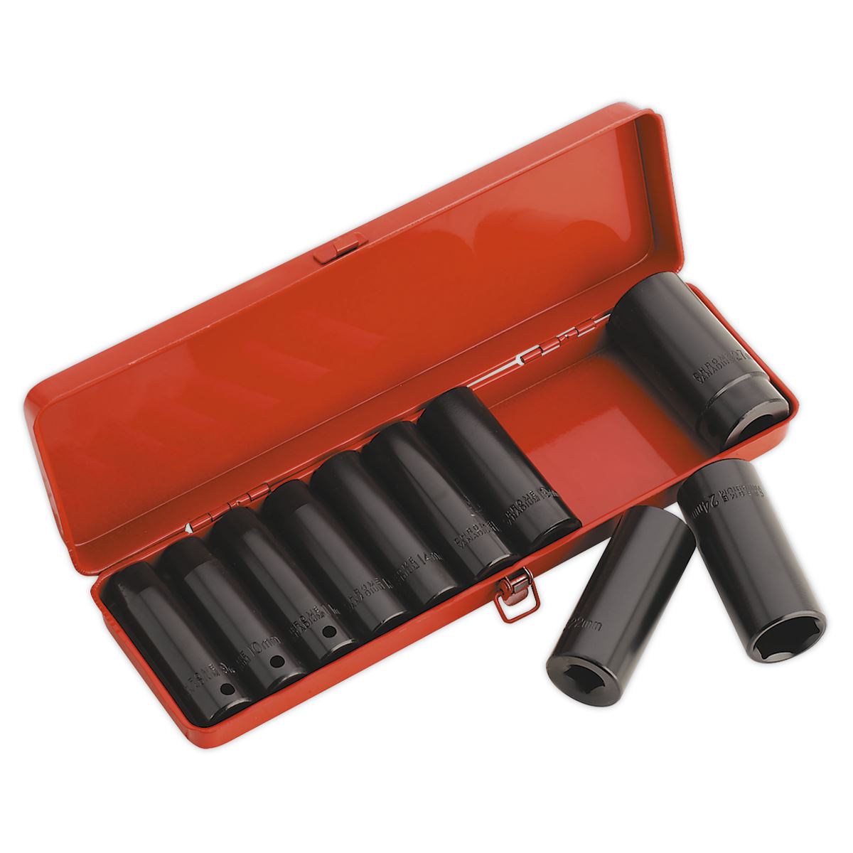 Sealey AK58/11M Impact Socket Set 10pc 1/2"Sq Drive Deep Metric Sealey