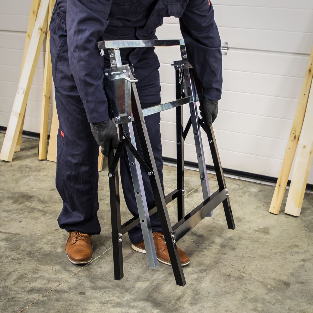 Sealey FDT32 Fold Down Telescopic Trestle - 200kg Capacity - Pair Sealey