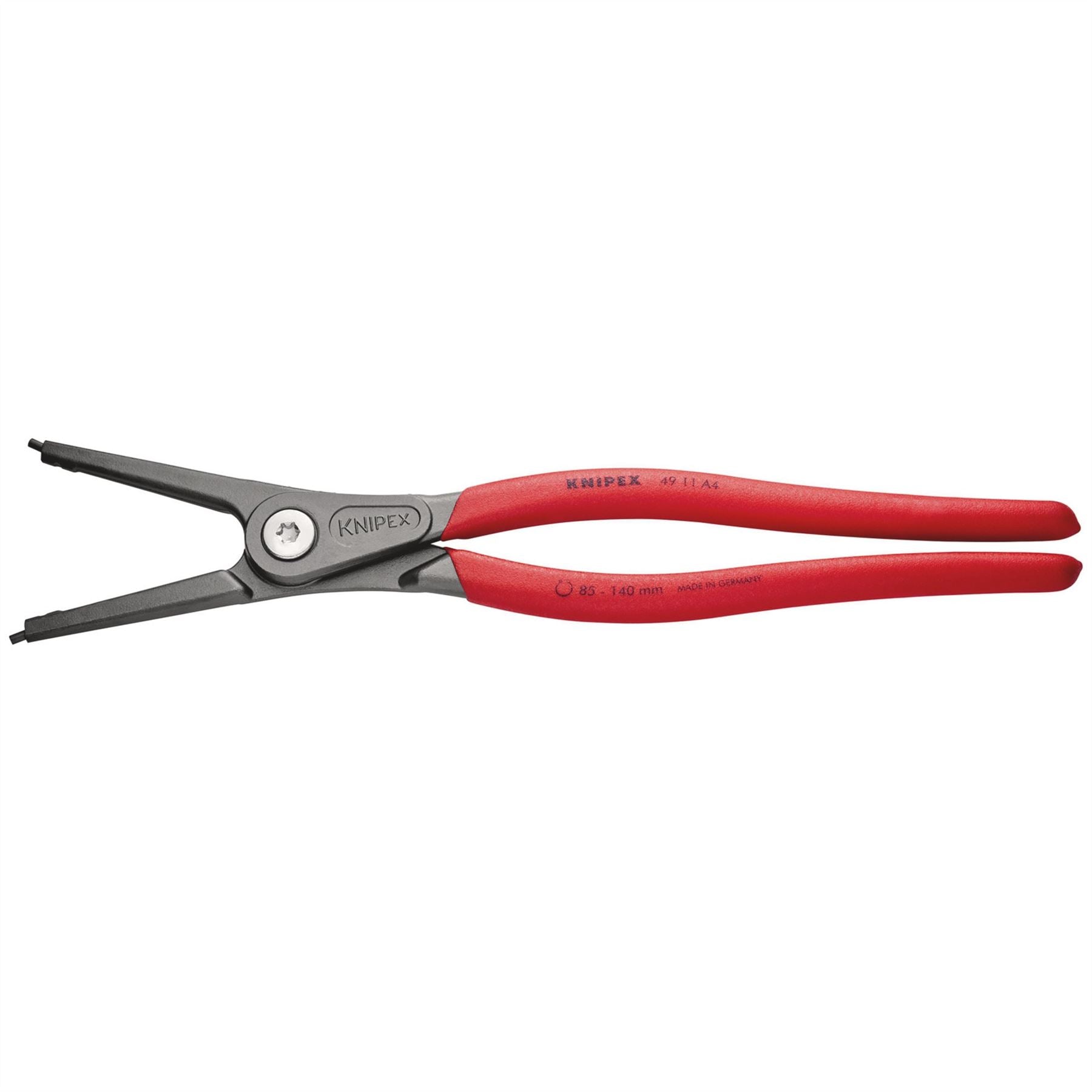 Knipex 75092 49 11 A4 SB Precision Circlip Pliers for external circlips on shafts with non-slip plastic coating grey atramentized 320mm Knipex