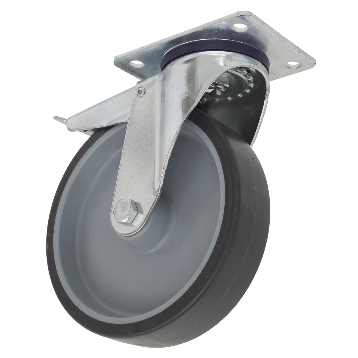 Sealey SCW2100SPLEM Medium-Duty Thermoplastic Swivel Castor Wheel with Total Lock Ø100mm - Trade Sealey