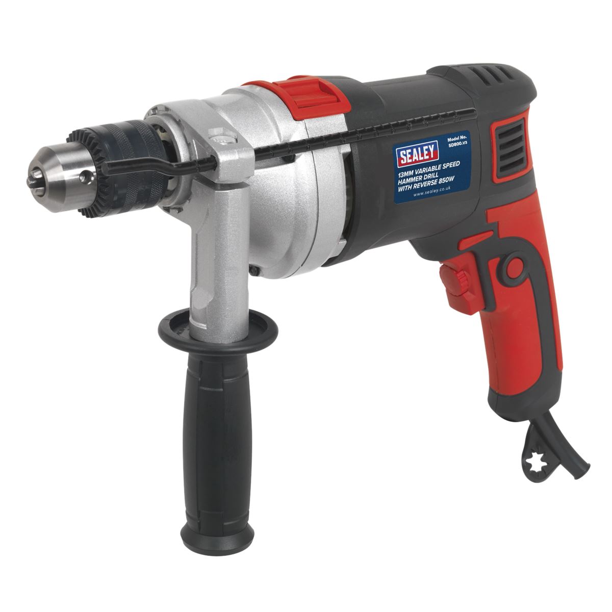 Sealey SD800 Hammer Drill Ø13mm Variable Speed with Reverse 850W/230V Sealey