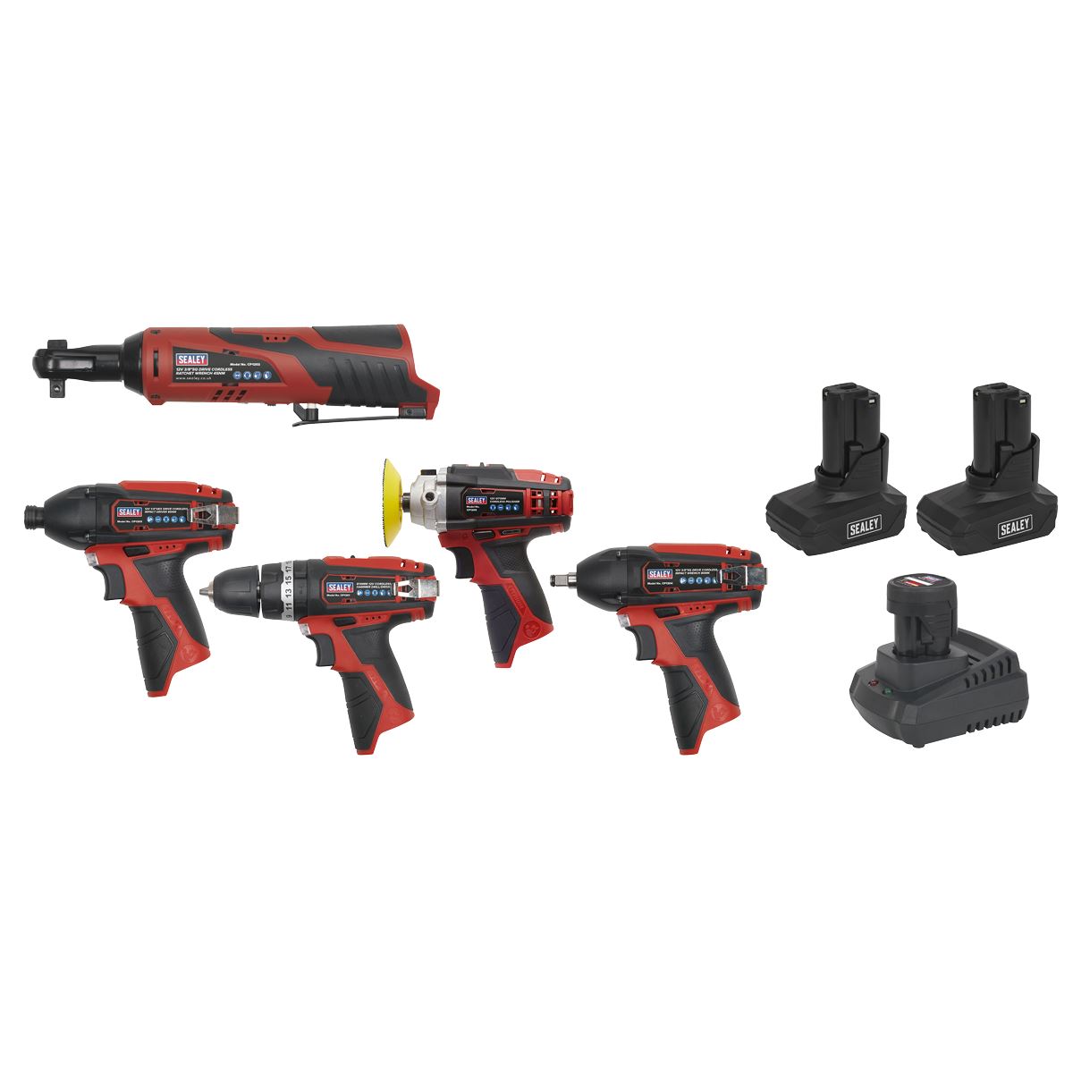 Sealey CP1200COMBO2B SV12 Series 6 x 12V Cordless Power Tool Kit - 3 Batteries Sealey