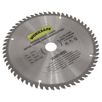 Sealey 25060 TCT Saw Blade Ø250 x 30mm - 60tpu Sealey