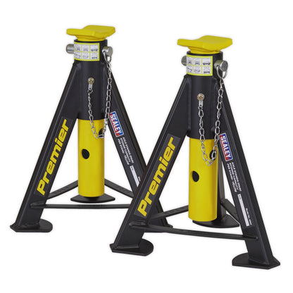 Sealey AS6Y Premier Axle Stands (Pair) 6 Tonne Capacity per Stand - Yellow Sealey
