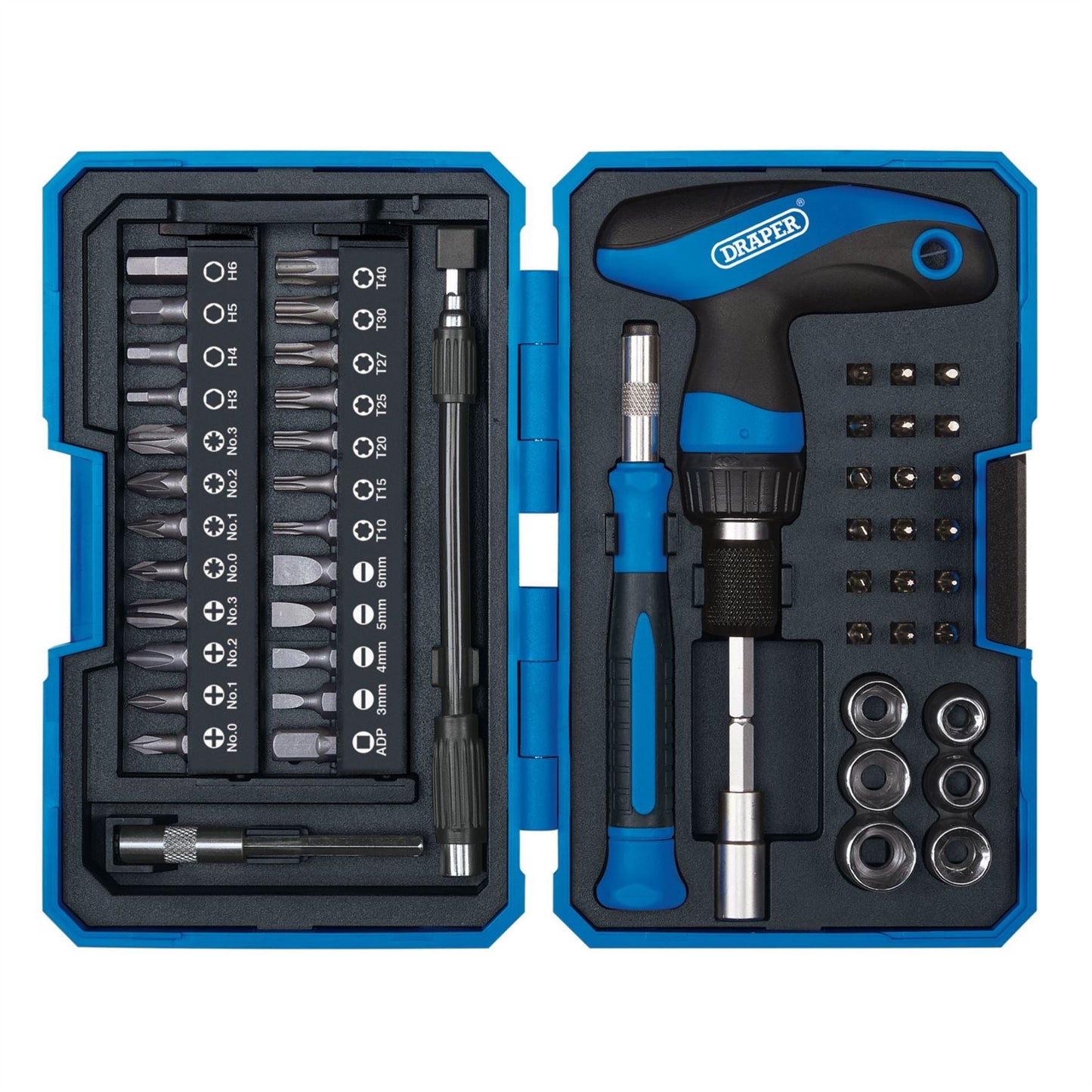 Draper 28031 T-Handle Ratchet Screwdriver Set 53 Piece Draper