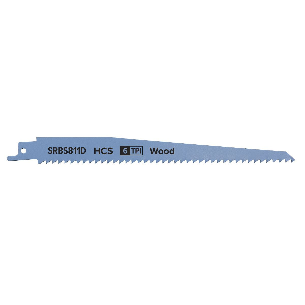Sealey SRBS811D Reciprocating Saw Blade Clean Wood 200mm 6tpi - Pack of 5 Sealey