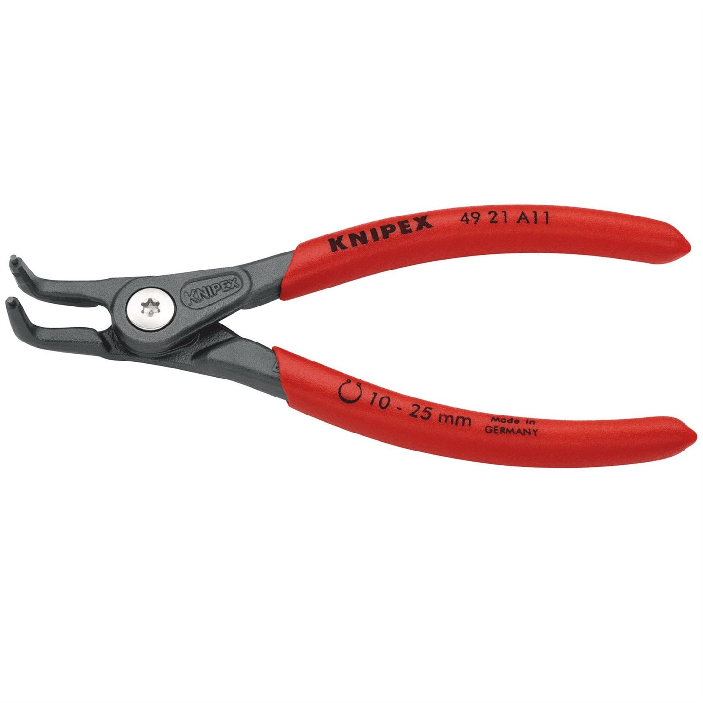 Knipex 75094 49 21 A11 SB Precision Circlip Pliers for external circlips on shafts with non-slip plastic coating grey atramentized 130mm Knipex