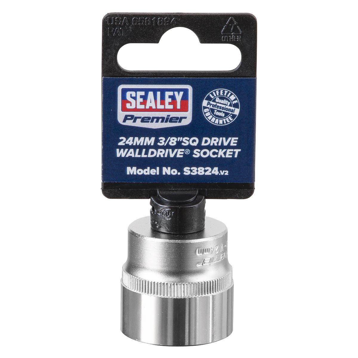 Sealey S3824 WallDrive® Socket 24mm 3/8"Sq Drive Sealey