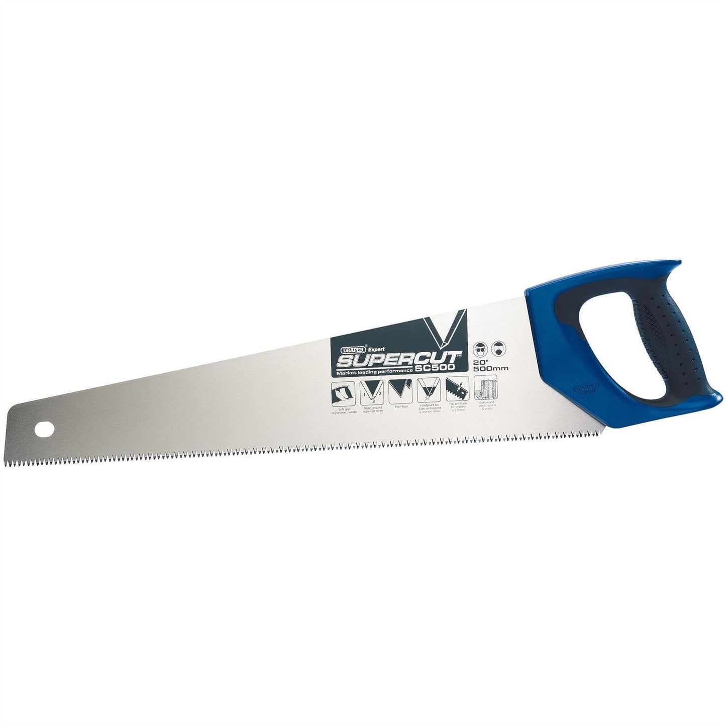 Draper 49290 Expert Supercut® Soft Grip Hardpoint Handsaw 500mm/20" 7tpi/8ppi Draper