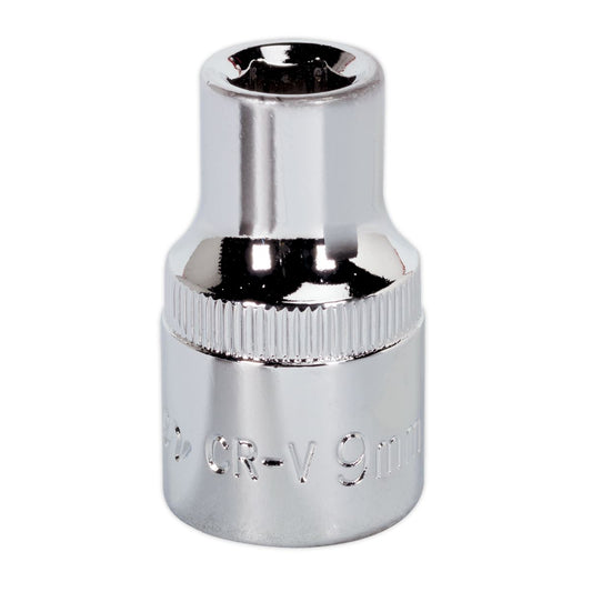 Sealey SP1209 WallDrive® Socket 9mm 1/2"Sq Drive Fully Polished Sealey