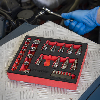 Sealey AK6193 TRX-Star* Socket & Security Bit Set 29pc 1/4"Sq & 3/8"Sq Drive Sealey