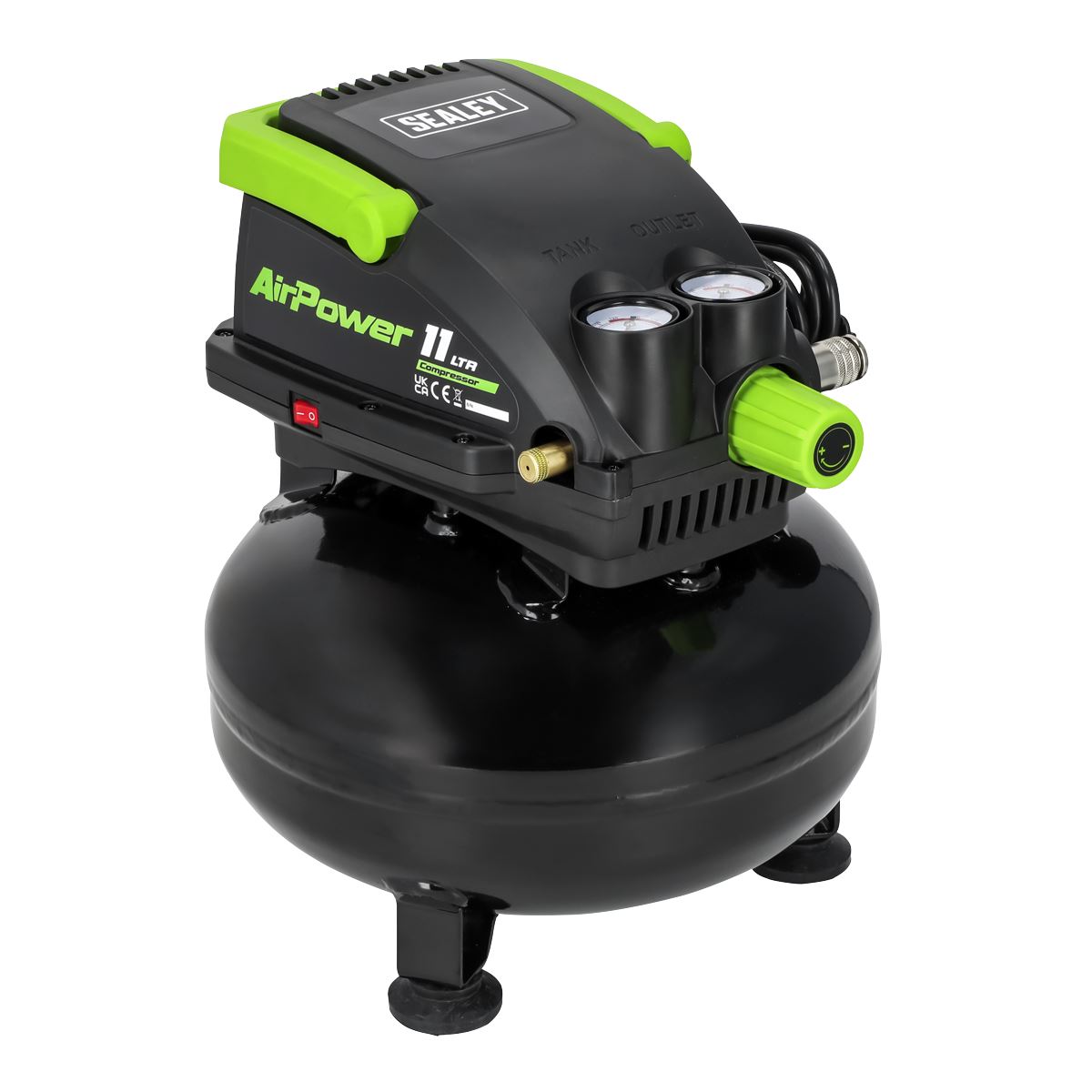 Sealey SAC1100 11L Oil Free Direct Drive Air Compressor 0.5hp 230v Sealey