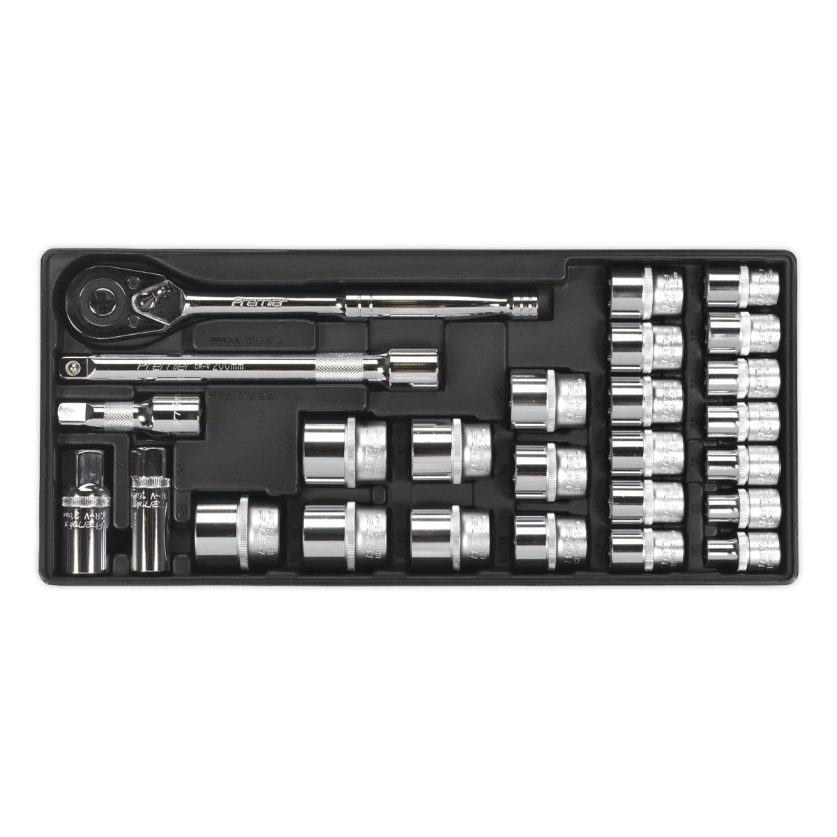 Sealey TBT21 Tool Tray with Socket Set 26pc 1/2"Sq Drive Sealey
