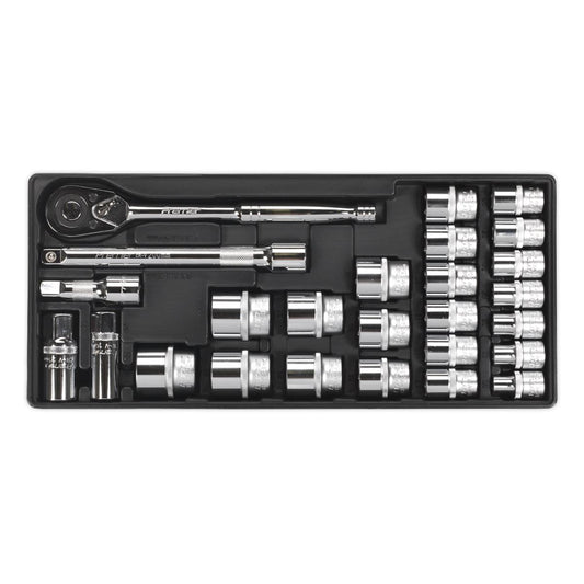 Sealey TBT21 Tool Tray with Socket Set 26pc 1/2"Sq Drive Sealey