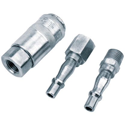 Draper 37844 1/4" PCL BSP Air Line Coupling Set 3 Piece Draper