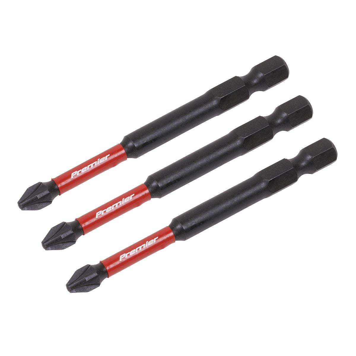 Sealey AK8258 Pozi #2 Impact Power Tool Bits 75mm - 3pc Sealey