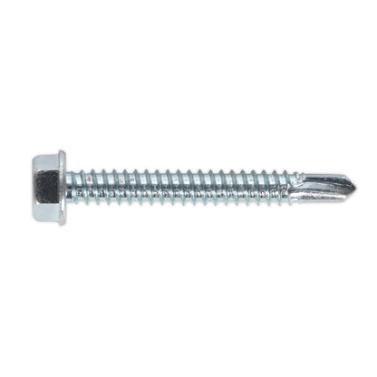 Sealey SDHX6350 Self-Drilling Screw 6.3 x 50mm Hex Head Zinc Pack of 100 Sealey