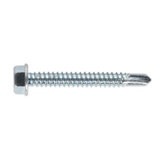 Sealey SDHX6350 Self-Drilling Screw 6.3 x 50mm Hex Head Zinc Pack of 100 Sealey